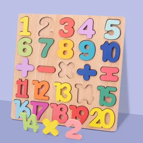Alfabeto divertido de madeira e numeral