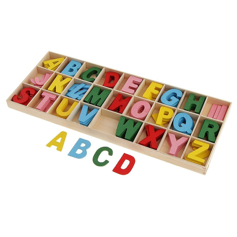 Alfabeto divertido de madeira e numeral