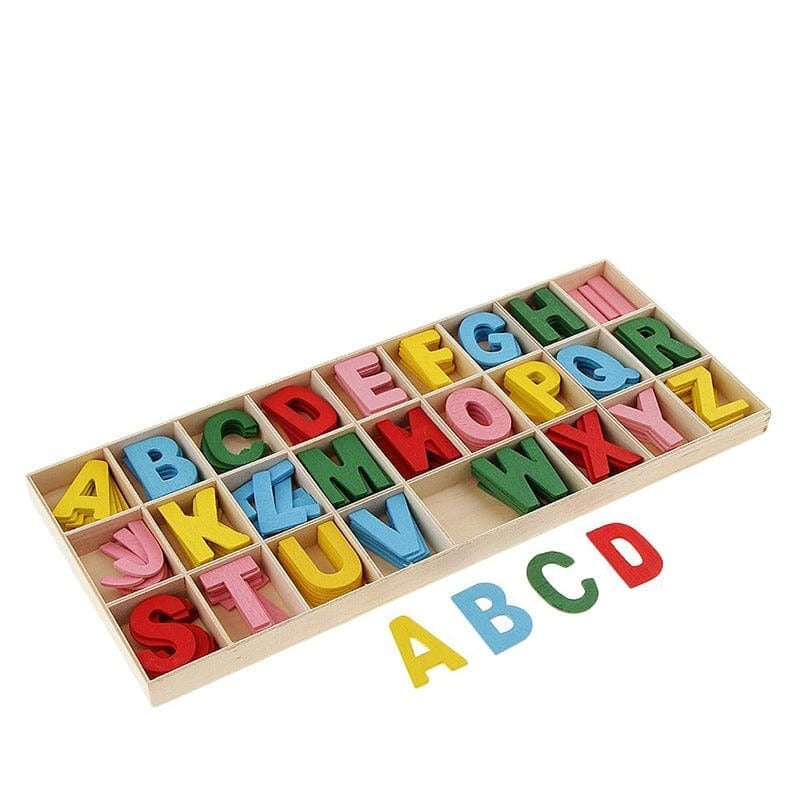 Alfabeto divertido de madeira e numeral